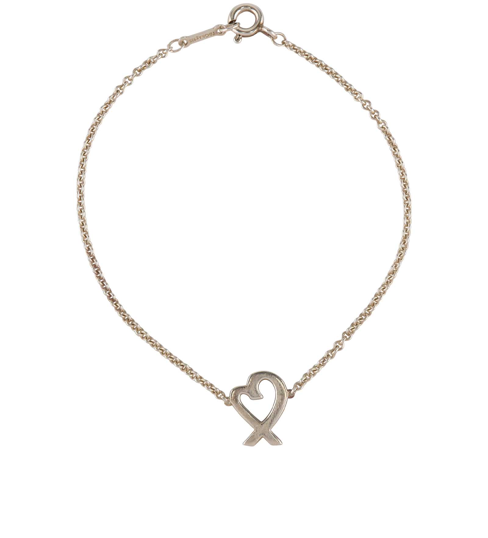 Tiffany & Co Paloma Picasso Loving Heart Bracelet, &pound;180, Jewellery, Silver, Silver, Back view
