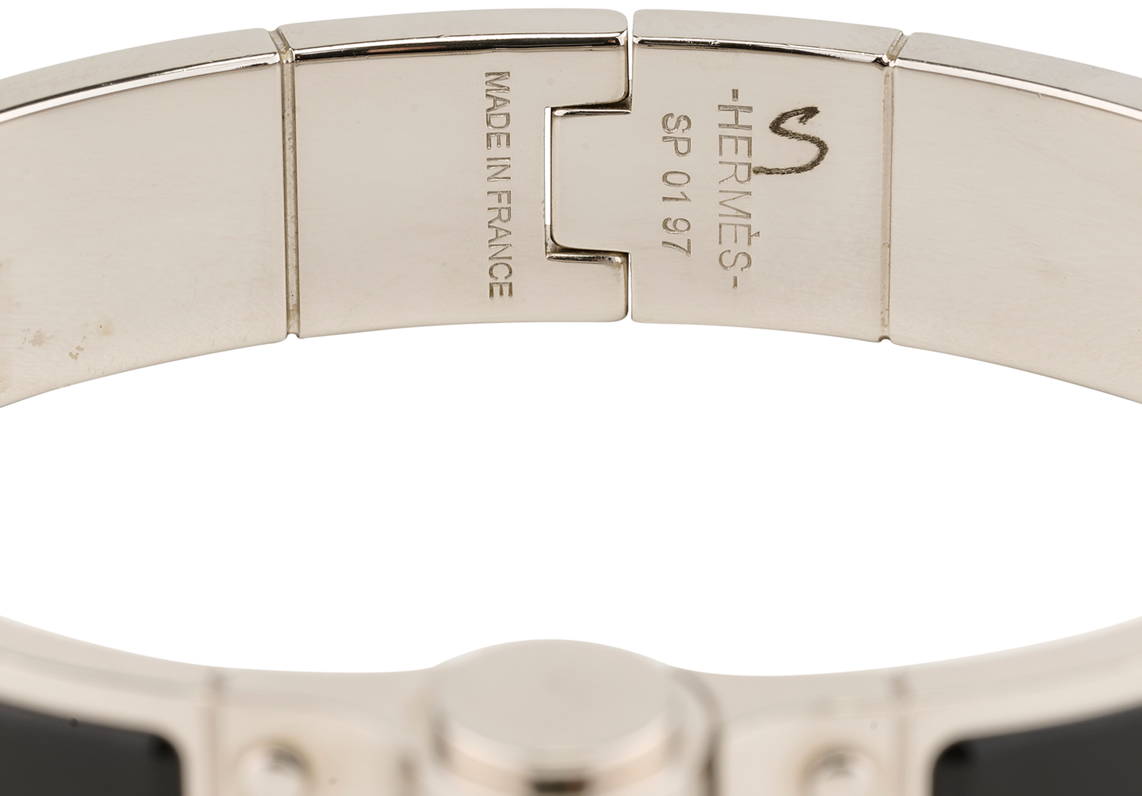 Hermes Charniere Hinged Bangle, &pound;195, Jewellery, Black, Brass, Other view