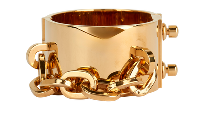 Louis Vuitton Lock Me Manchette Chain Cuff, £350, Jewellery, Gold, Brass, Front view