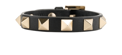 Valentino Rockstud Bracelet, &pound;95, Jewellery, Black, Leather, Front view