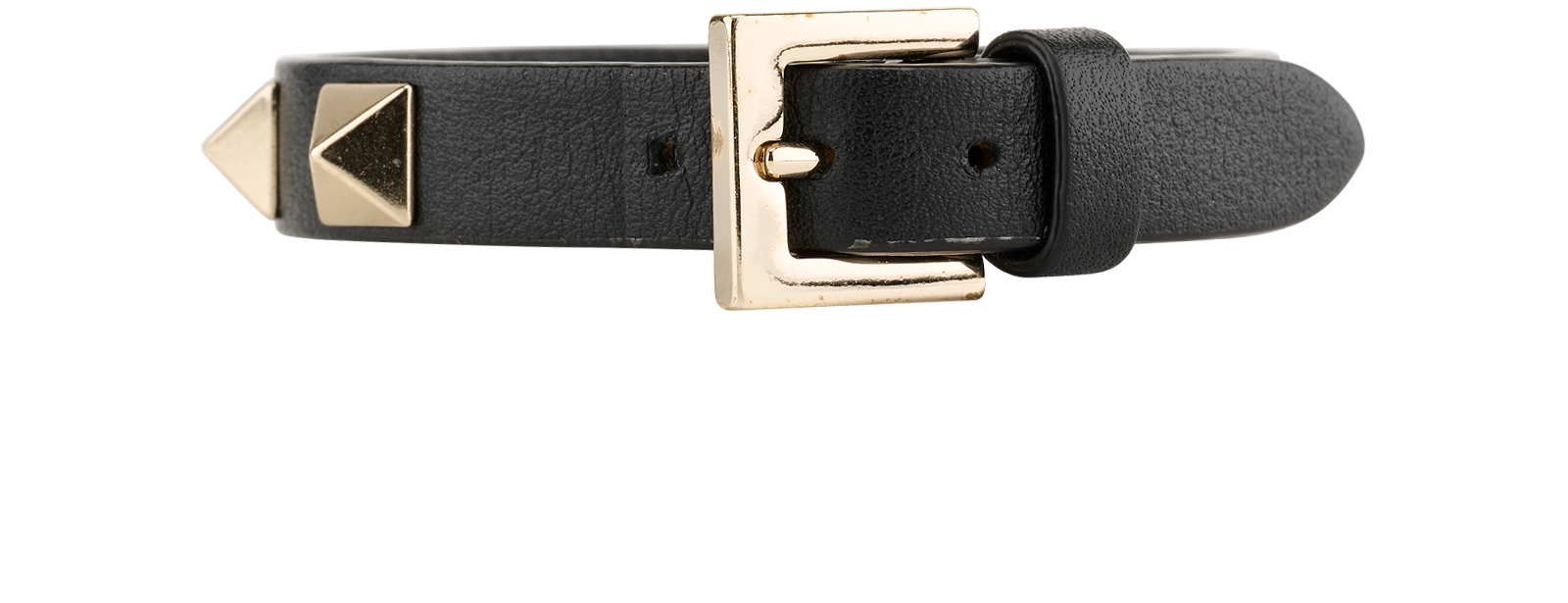 Valentino Rockstud Bracelet, &pound;95, Jewellery, Black, Leather, Back view