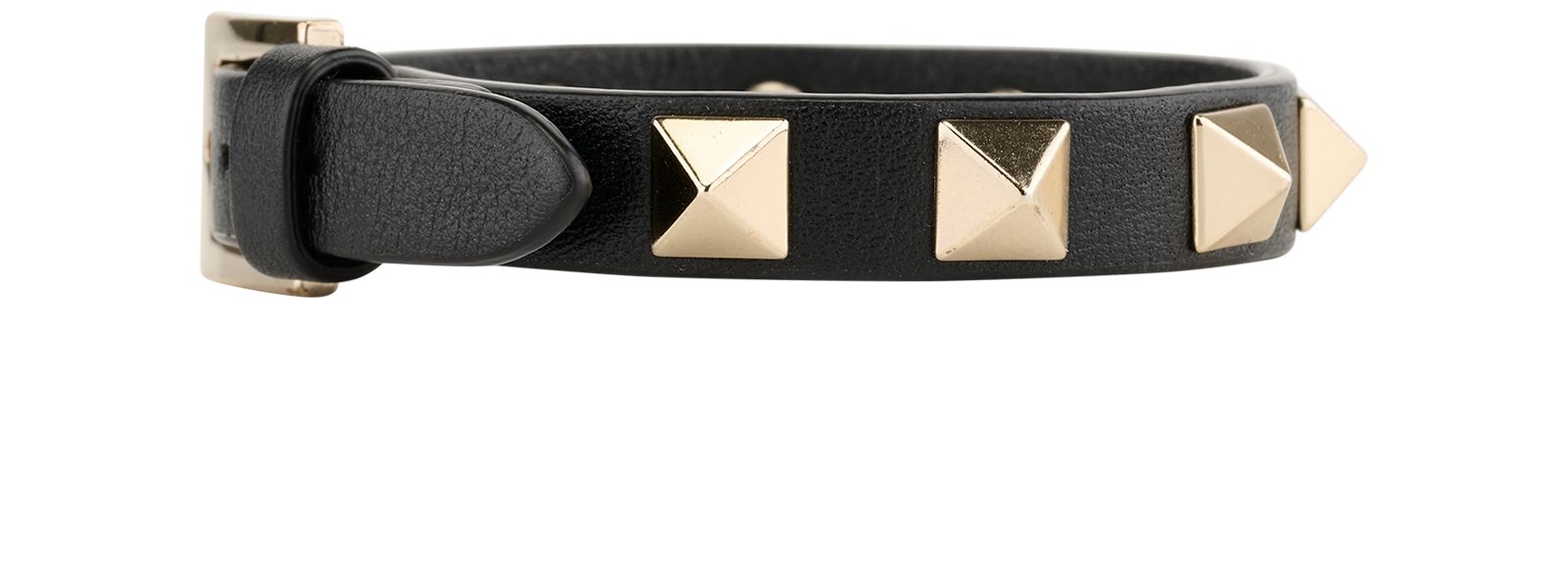 Valentino Rockstud Bracelet, &pound;95, Jewellery, Black, Leather, Side view