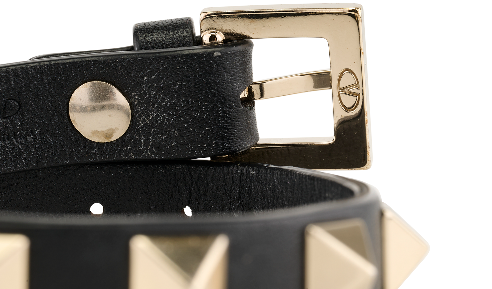 Valentino Rockstud Bracelet, &pound;95, Jewellery, Black, Leather, Other view