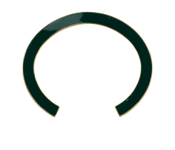 Bottega Veneta Cuff Bangle,Silver/Gold Plated/Enamel,Green,DB/B,2*