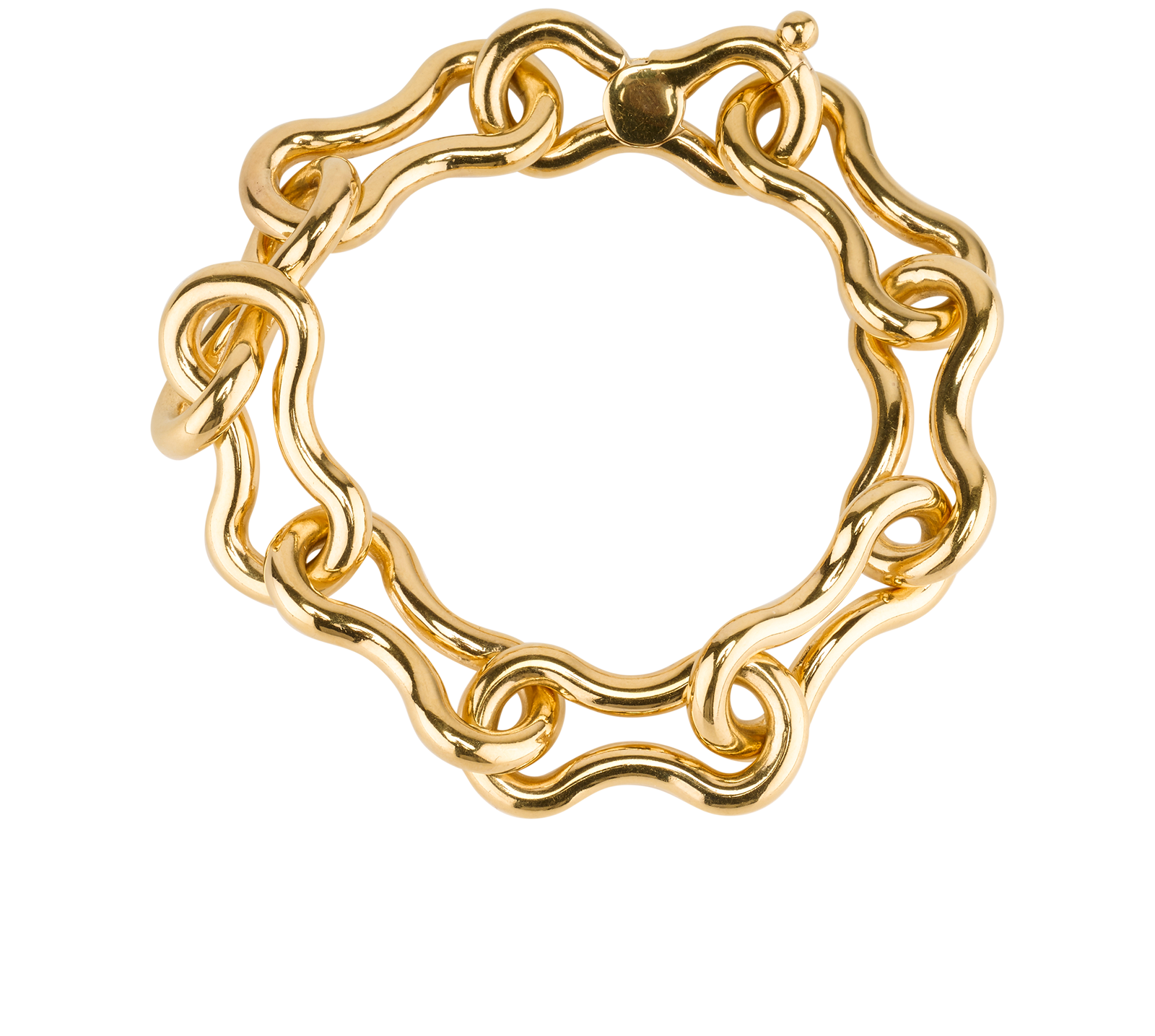 Bottega Veneta Nest Chain Bracelet, &pound;250, Jewellery, Gold, Silver/Yellow Gold Plated, Back view