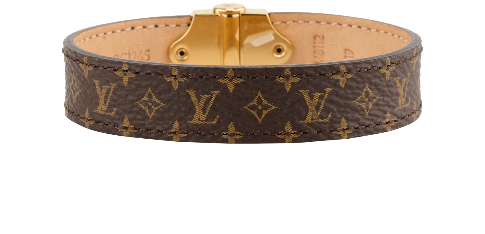 Louis Vuitton Nano Monogram Bracelet, &pound;150, Jewellery, Brown, Canvas, Back view