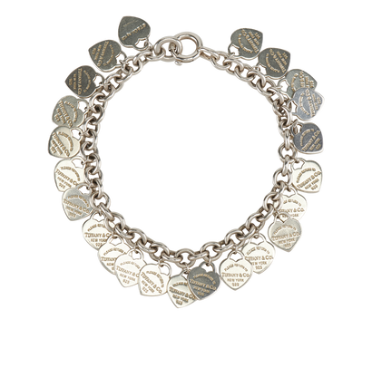 Tiffany & Co Multi Heart Tag Bracelet, &pound;350, Jewellery, Silver, Sterling Silver, Front view