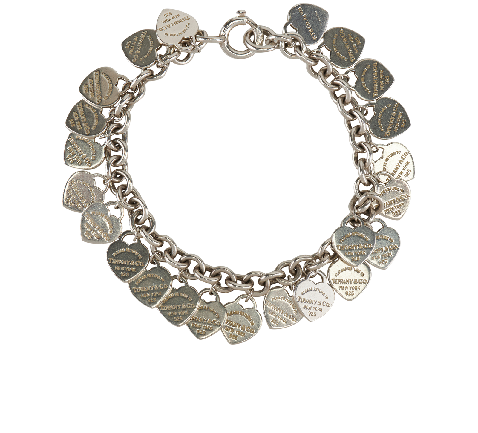 Tiffany & Co Multi Heart Tag Bracelet, &pound;350, Jewellery, Silver, Sterling Silver, Back view