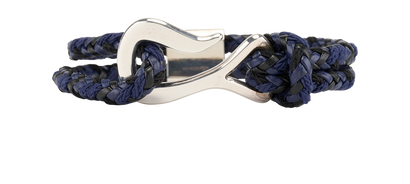 Bottega Veneta Braided Bracelet, &pound;150, Jewellery, Blue, Leather, Front view