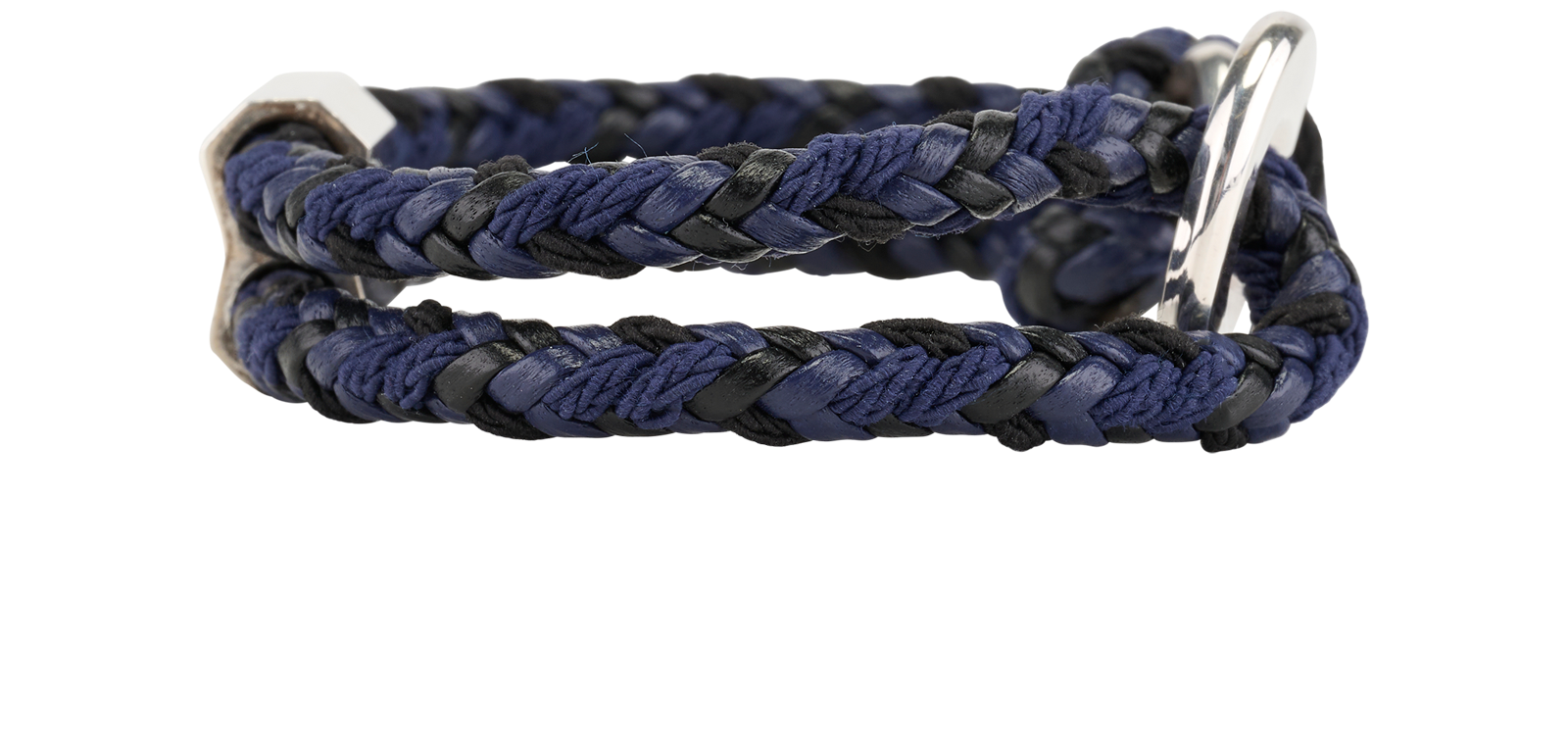 Bottega Veneta Braided Bracelet, &pound;150, Jewellery, Blue, Leather, Side view