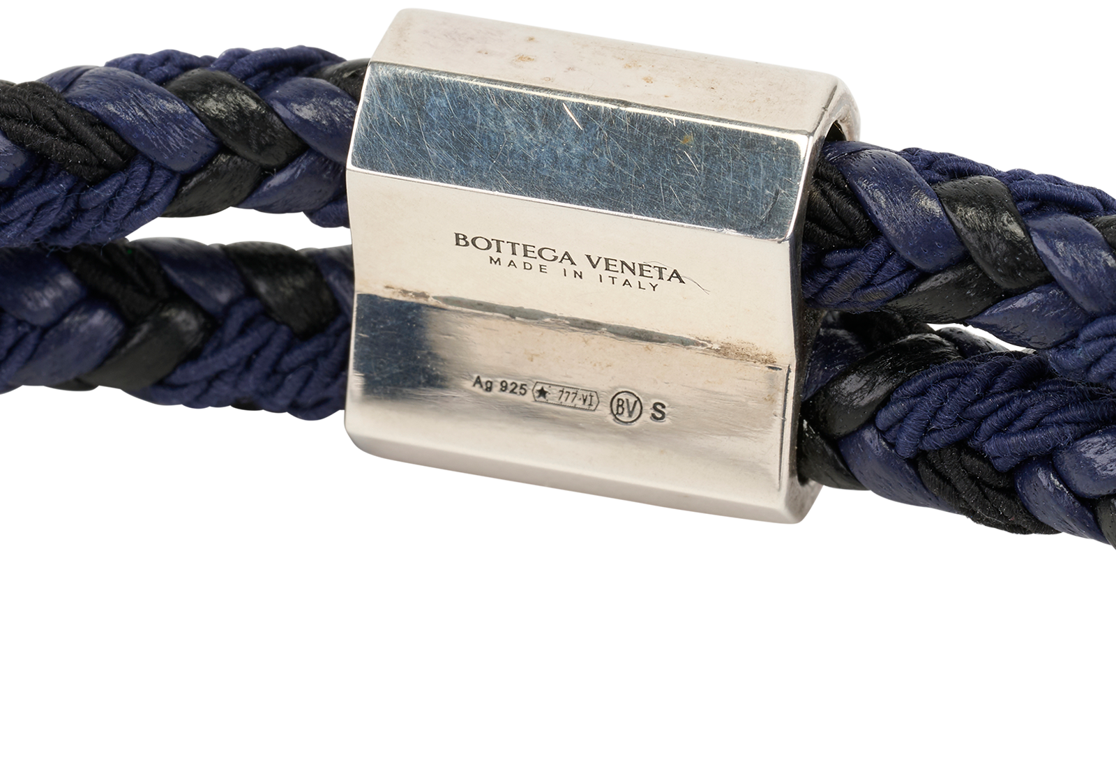 Bottega Veneta Braided Bracelet, &pound;150, Jewellery, Blue, Leather, Other view