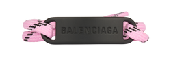 Balenciaga Plate Logo Bracelet, Fabric, Pink/ Black, B/DB, 3*