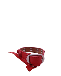 Balenciaga Stud Bracelet, Leather, Red, 505293-M, 1*