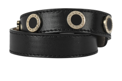 Bulgari Logo Wrap Bracelet, Leather, Black, 284452, 3*