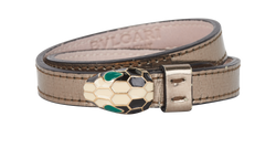 Bulgari Serpenti Forever Double Bracelet, Leather, Bronze, GSE1235271, 3*