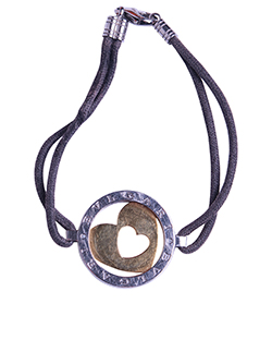 Bulgari Tondo Heart Bracelet, Steel/Gold, Cotton, 2337MII, 2