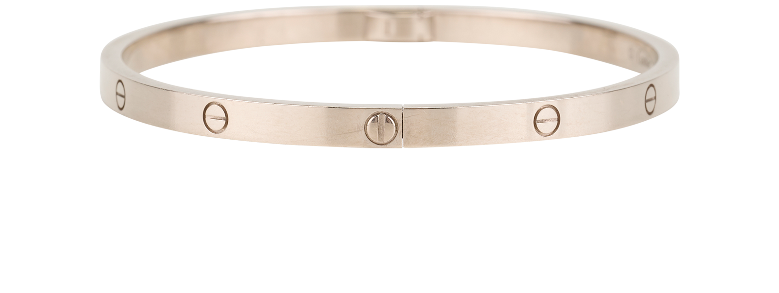 Cartier Small Love Bracelet, &pound;3,200, Jewellery, Silver, White Gold, Bottom view