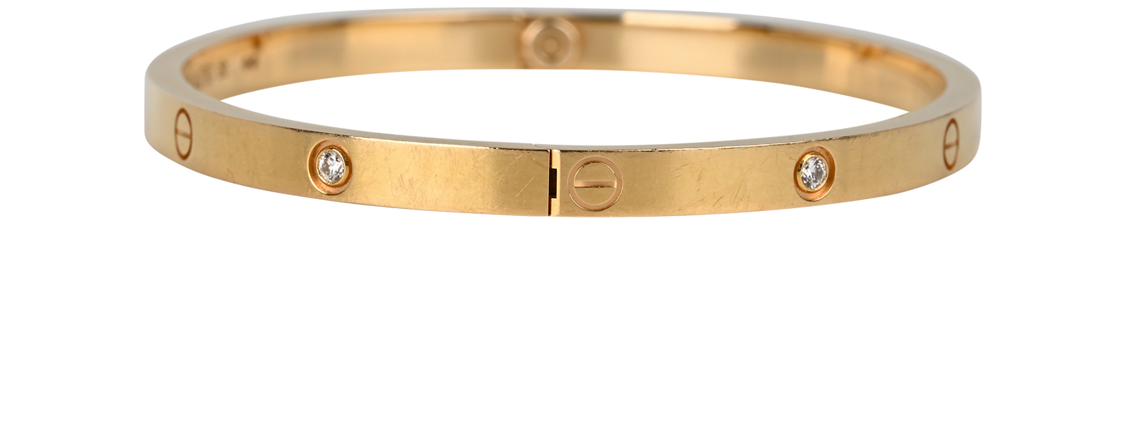 Cartier Small Love Bracelet 6 Diamonds, &pound;4,400, Jewellery, Gold, Yellow Gold, Side view