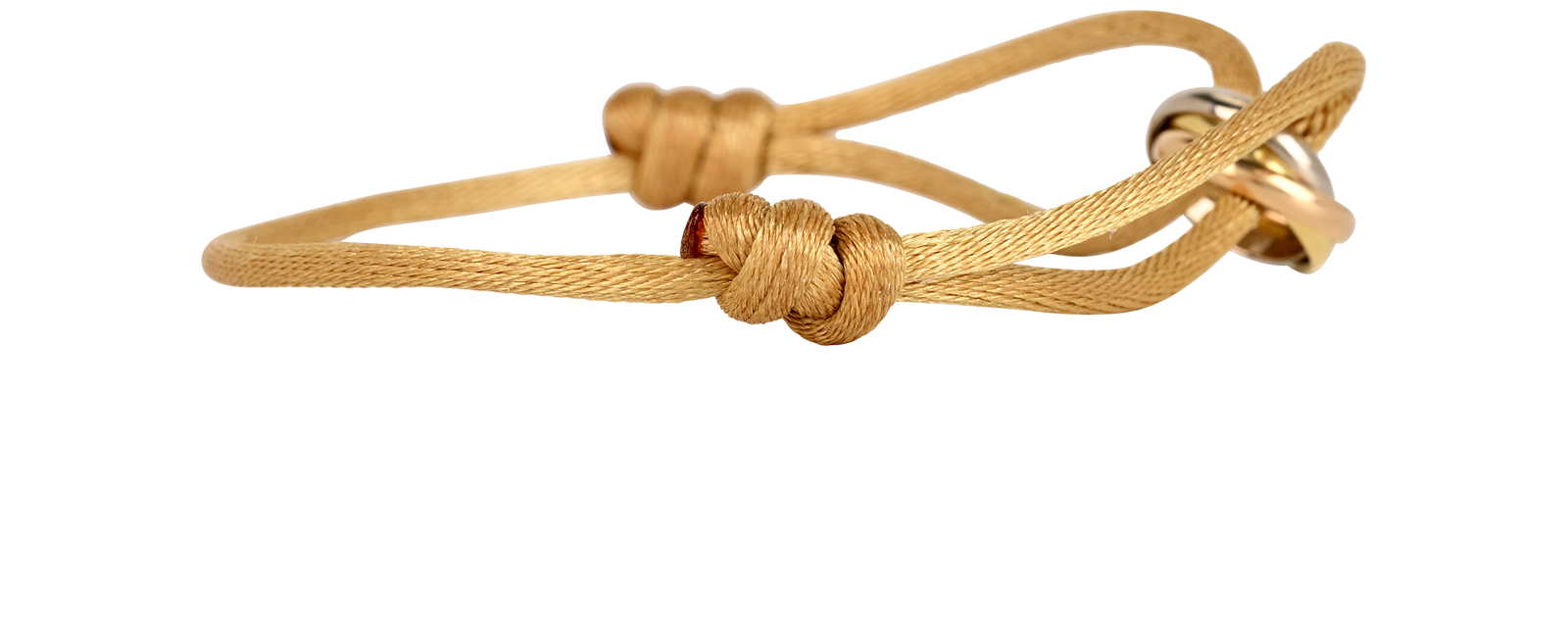 Cartier Trinity Rope Bracelet, &pound;650, Jewellery, Gold, Rose Gold/White Gold/Yellow Gold, Side view