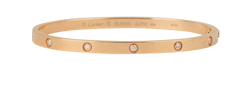 Cartier Small Love Bracelet, 18K Rose Gold/10 Diamonds, GLR909, B/Cert, 2*