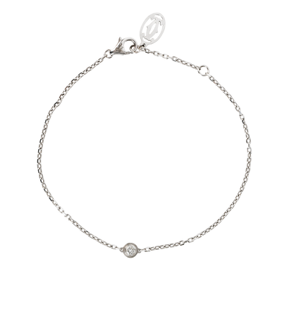 Cartier D'Amour Small Model Bracelet, &pound;695, Jewellery, Silver, White Gold, Front view