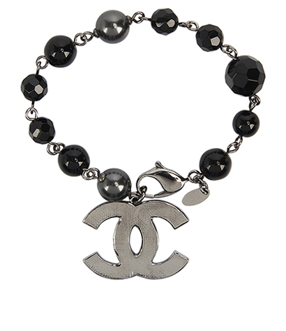 Chanel CC Metallic Beaded Bracelet, front view