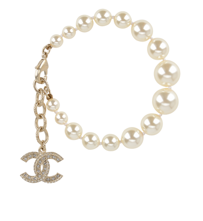 Chanel A21V CC Pearl Bracelet, front view