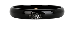 Chanel 09A CC Flower Bangle, Acetate, Black, 2*
