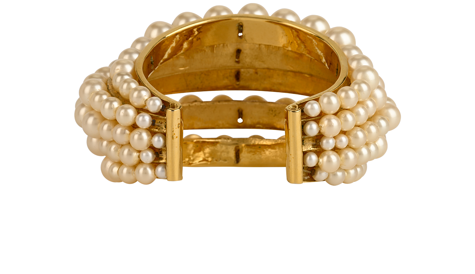 Chanel 1984 Pearl Cuff, &pound;1,300, Jewellery, Gold, Brass, Back view