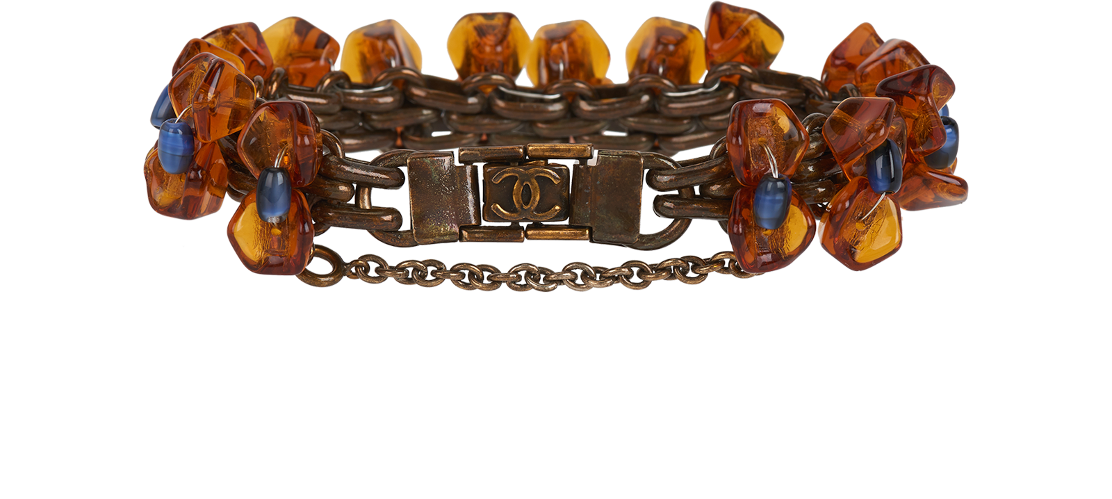 Chanel Vintage Bracelet, &pound;410, Jewellery, Brown, Brass, Back view