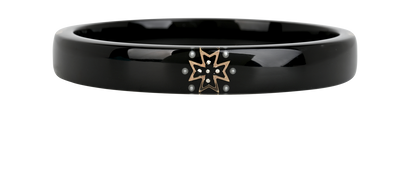 Chanel 09A CC Cross Bangle, &pound;395, Jewellery, Black/Gold, Resin, Front view