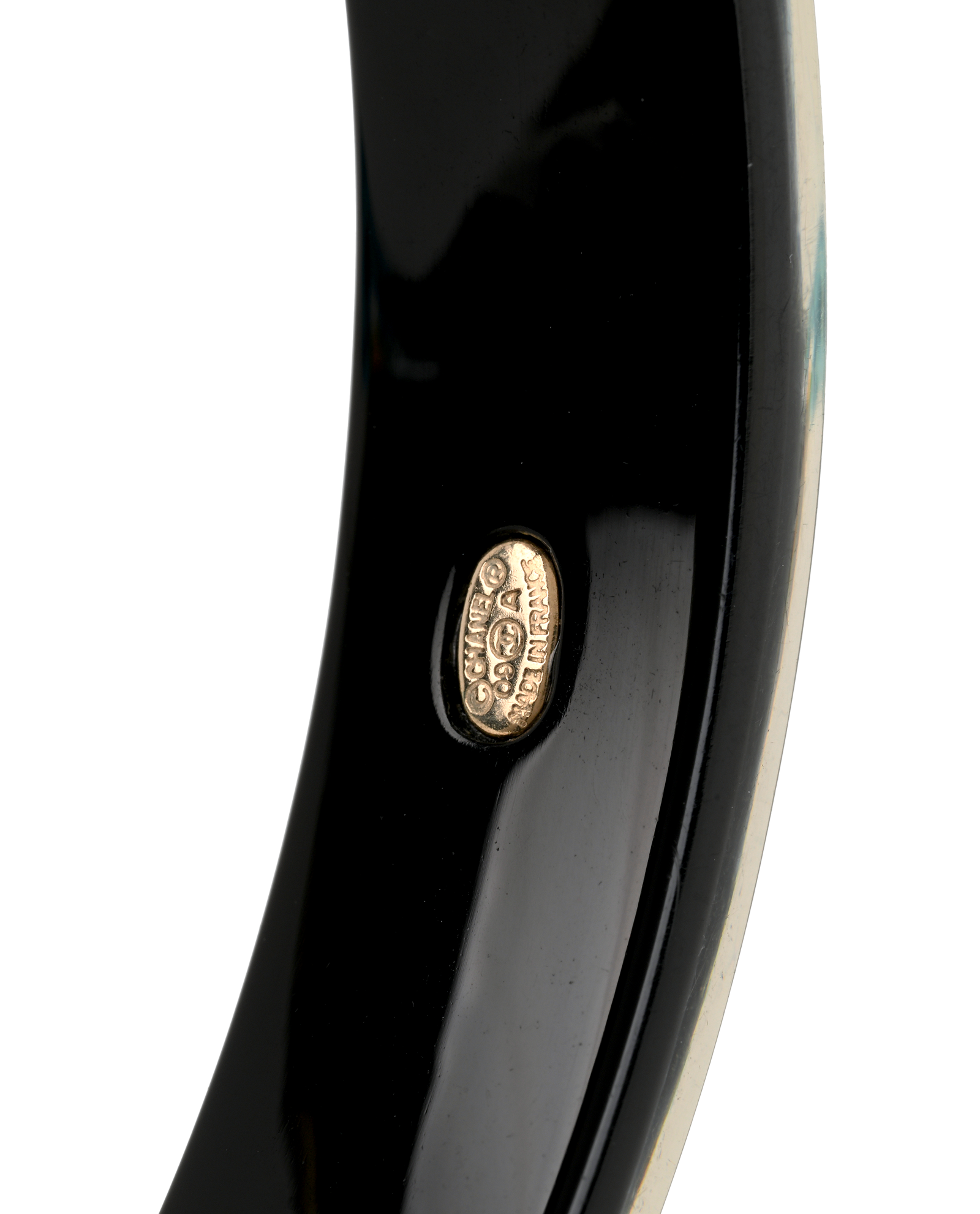 Chanel 09A CC Cross Bangle, &pound;395, Jewellery, Black/Gold, Resin, Other view