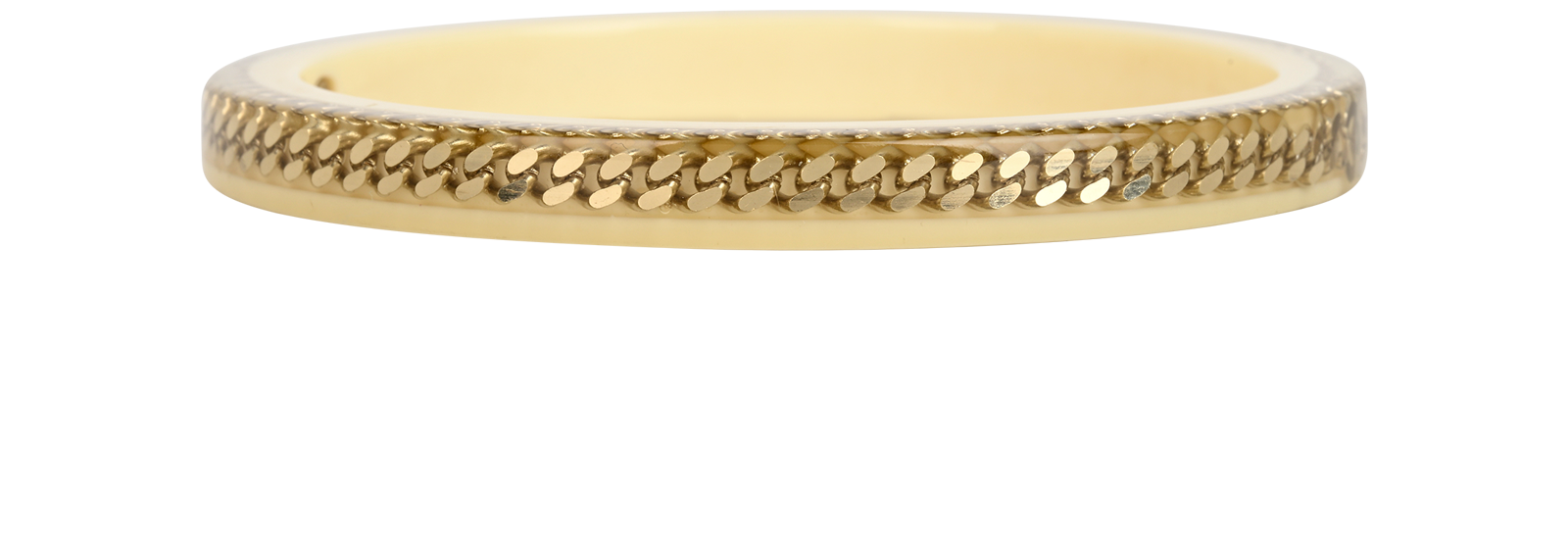 Chanel 09P CC Cuban Link Bangle, &pound;375, Jewellery, Cream/Gold, Resin, Side view