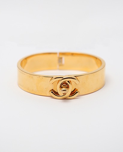 Chanel Vintage CC Turn Lock Bangle, front view