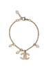 Chanel C19C Embellished CC Bracelet, &pound;450, Accessories, Gold, Brass/Faux Pearl, Back view