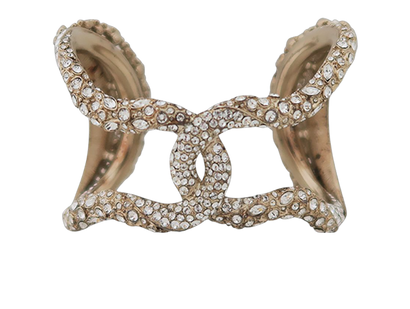Chanel CC Crystal/Pearl Cuff, front view