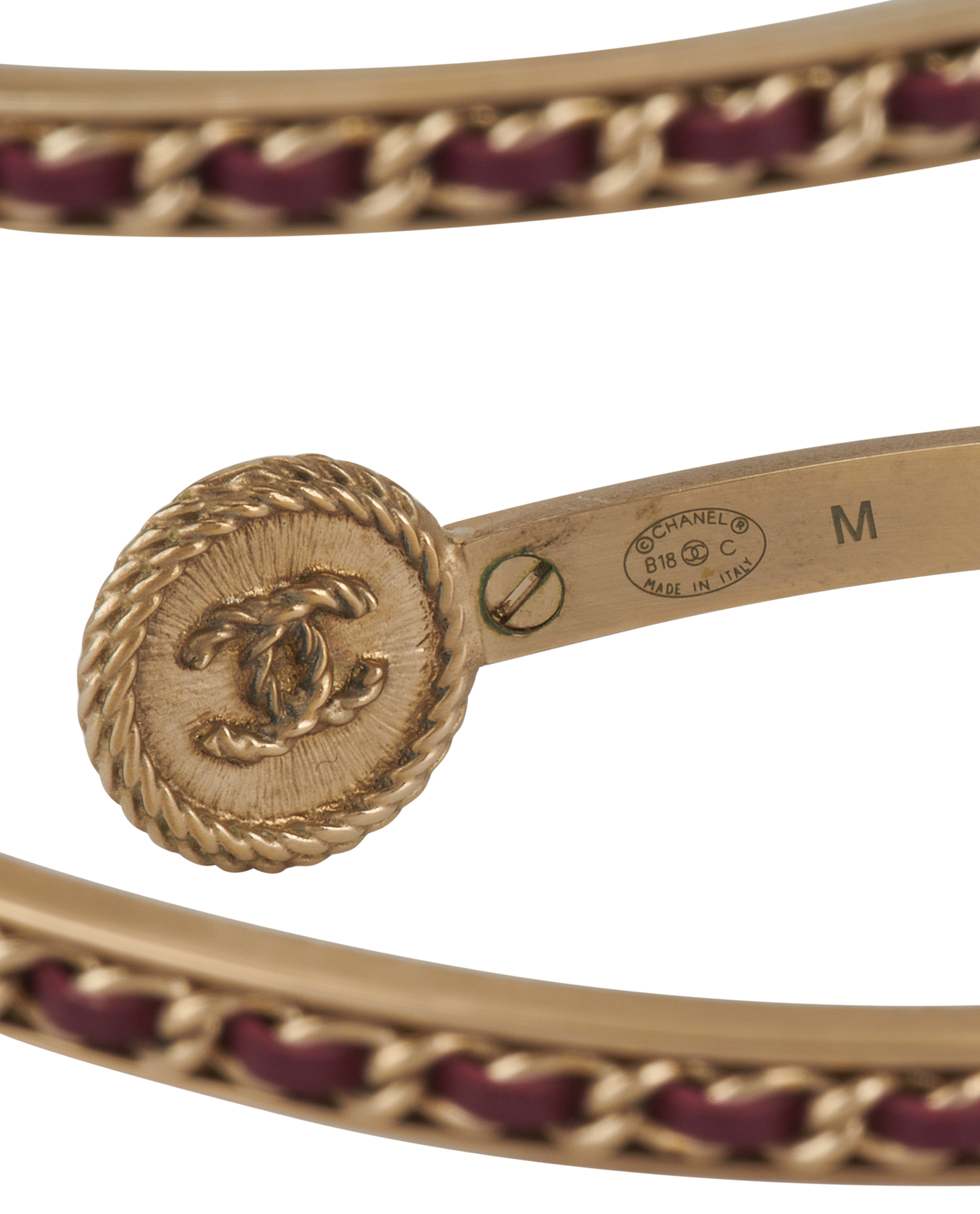 Chanel Wrap Bankle, &pound;495, Jewellery, Burgundy, Brass, Other view