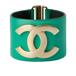 Chanel CC Cuff, Leather, Green, 2*