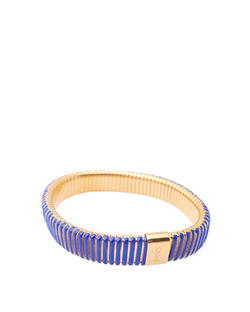 Chloe Stretch Band Enamel/Metal Bracelet, Gold/Blue, M/L
