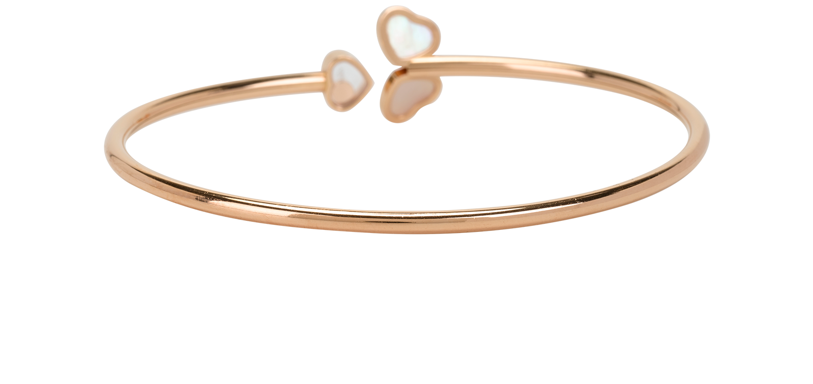Chopard Happy Hearts Wings Bangle, &pound;2,400, Jewellery, Rose Gold, Mother of Pearl/Rose Gold, Back view
