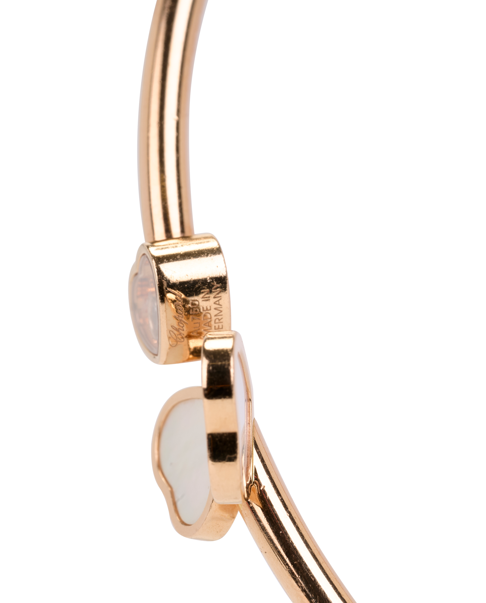 Chopard Happy Hearts Wings Bangle, &pound;2,400, Jewellery, Rose Gold, Mother of Pearl/Rose Gold, Other view