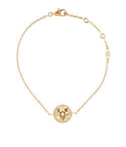 Christian Dior Rose Des Vents Bracelet,Ylw Gold 18K/MOP/Diamond,B/Cert,3*