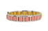 Fendi Fendista Bangle, &pound;120, Jewellery, Pink/Silver/Yellow, Brass/Leather, Side view