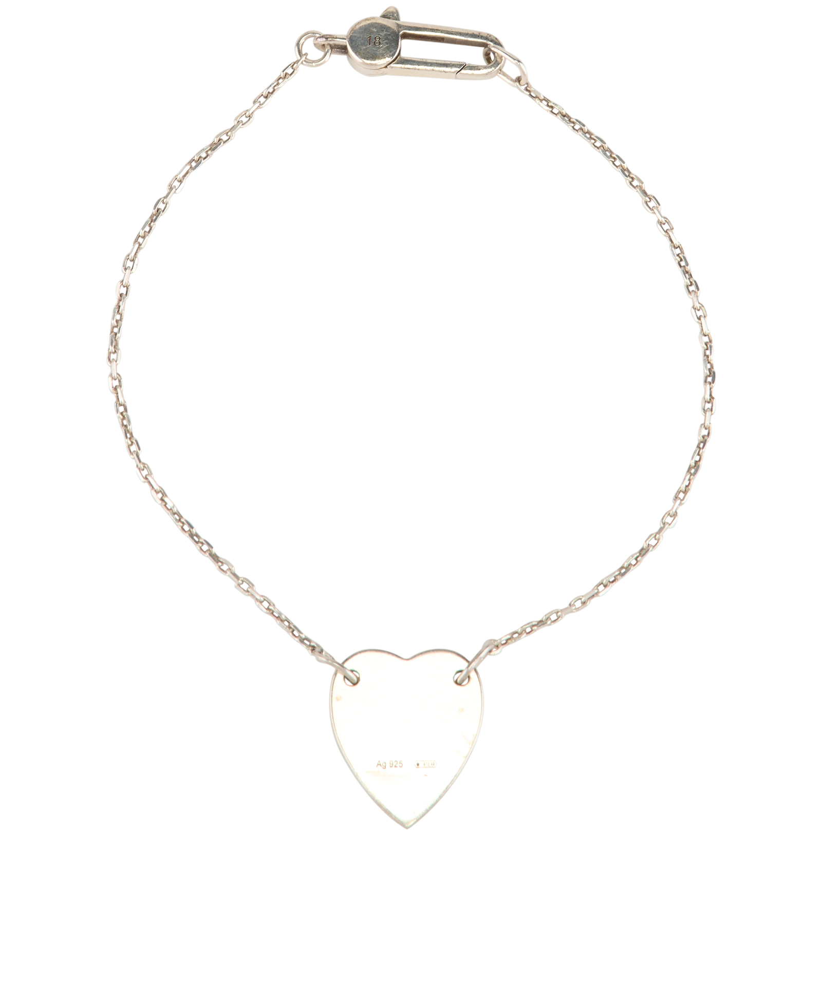 Gucci Heart Pendant Bracelet, &pound;120, Jewellery, Silver, Sterling Silver, Back view