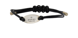 Gucci Bracelet, Leather/Brass, Black/Silver, MII, DB/B, 4*