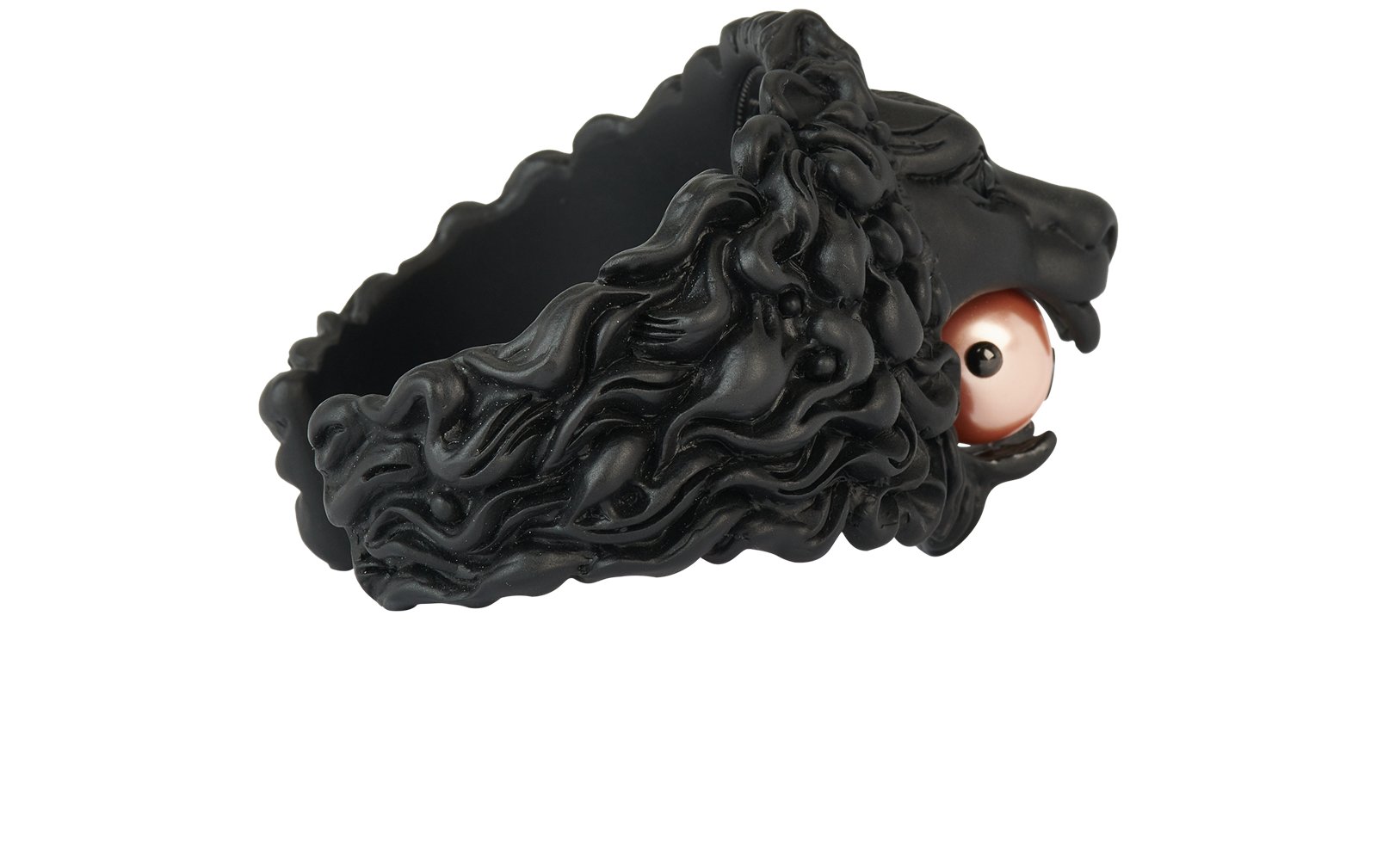 Gucci Lion Head Cuff Bracelet, &pound;110, Jewellery, Black, Brass/Resin, Side view