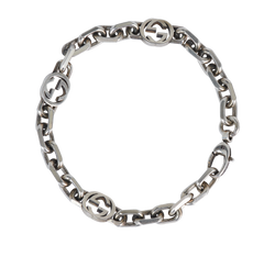 Gucci Interlocking GG Chain Bracelet, Silver, B/DB, 4*