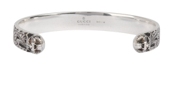 Gucci Cat Head Cuff Bracelet, Sterling Silver, Sz 17, DB/B, 2*