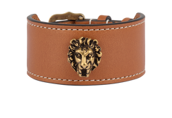 Gucci Lion Head Buckle Bracelet, Leather, Tan, MII, DB/B, 3*