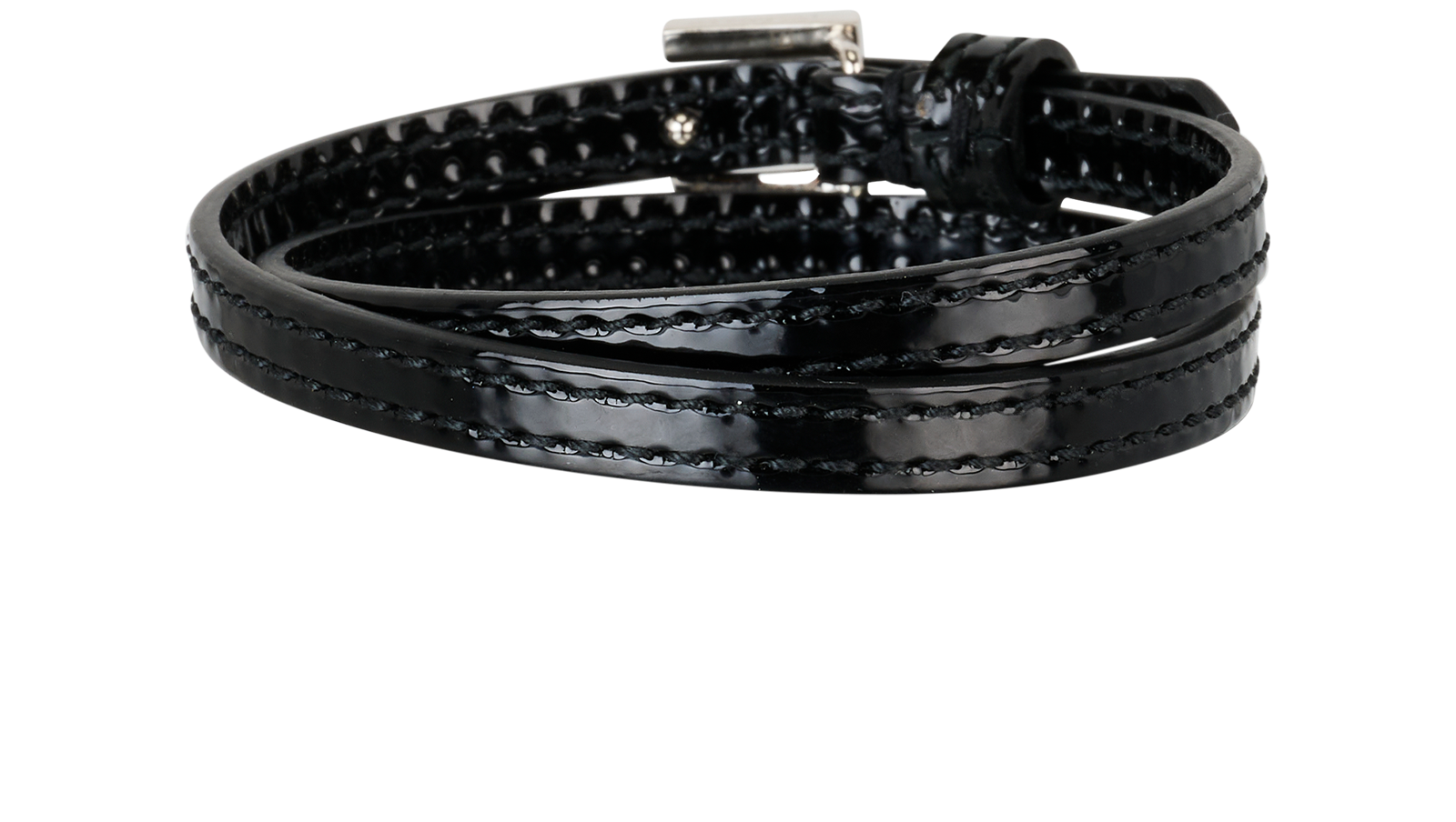 Gucci Sparkling G Double Wrap Bracelet, &pound;160, Jewellery, Black, Patent Leather, Back view